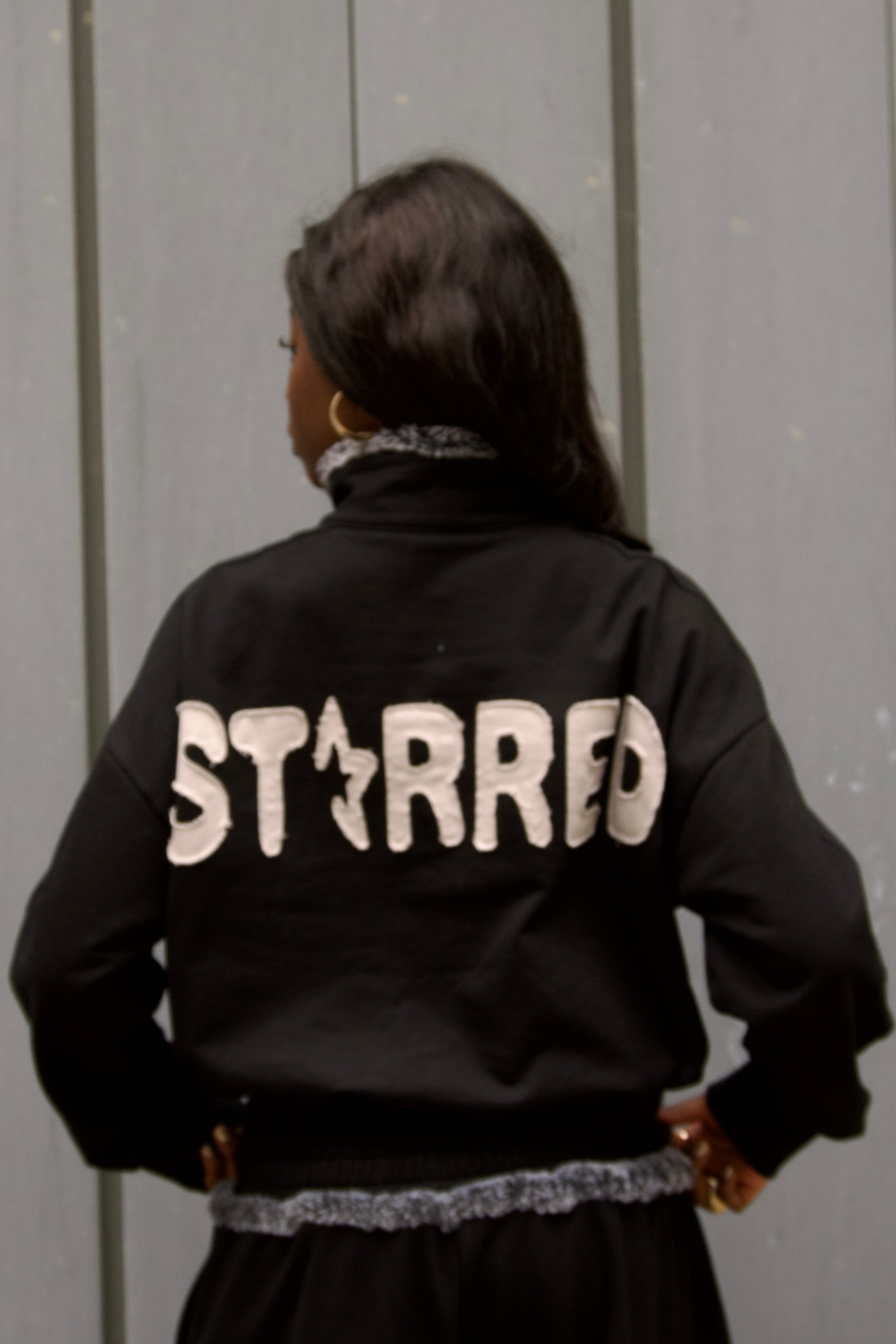 Black STARRED zip up jumper