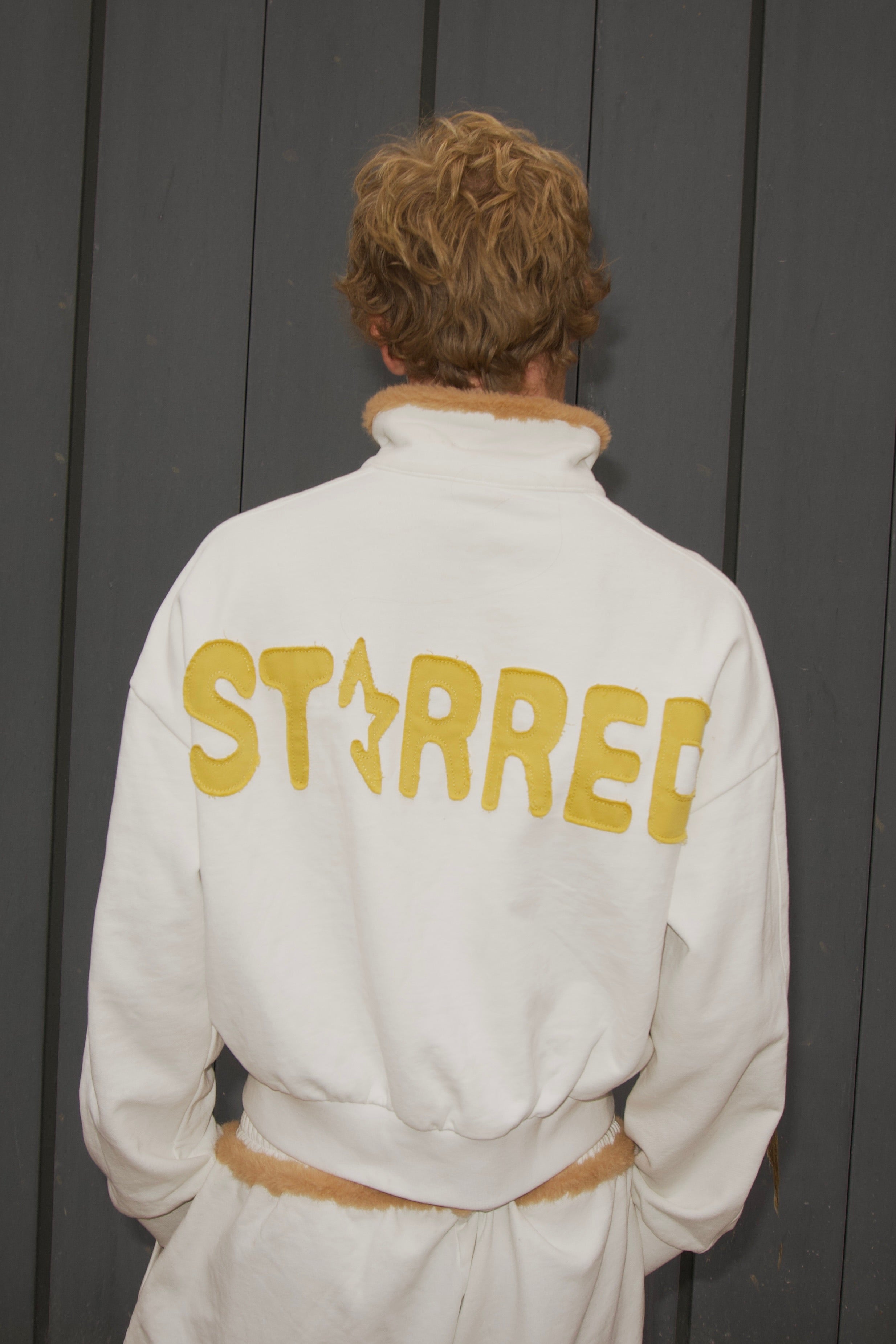 White STARRED zip up jumper