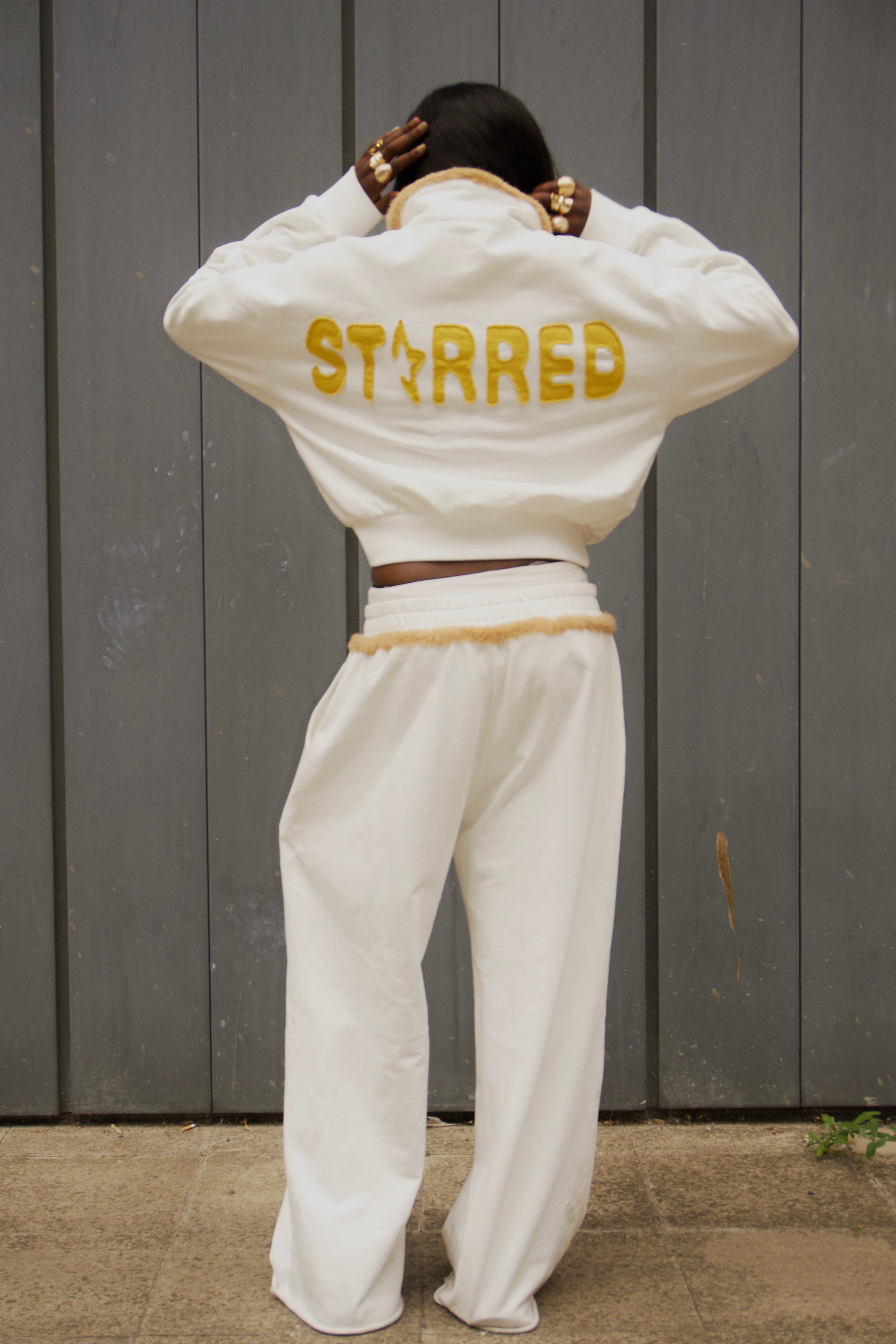 White STARRED zip up jumper