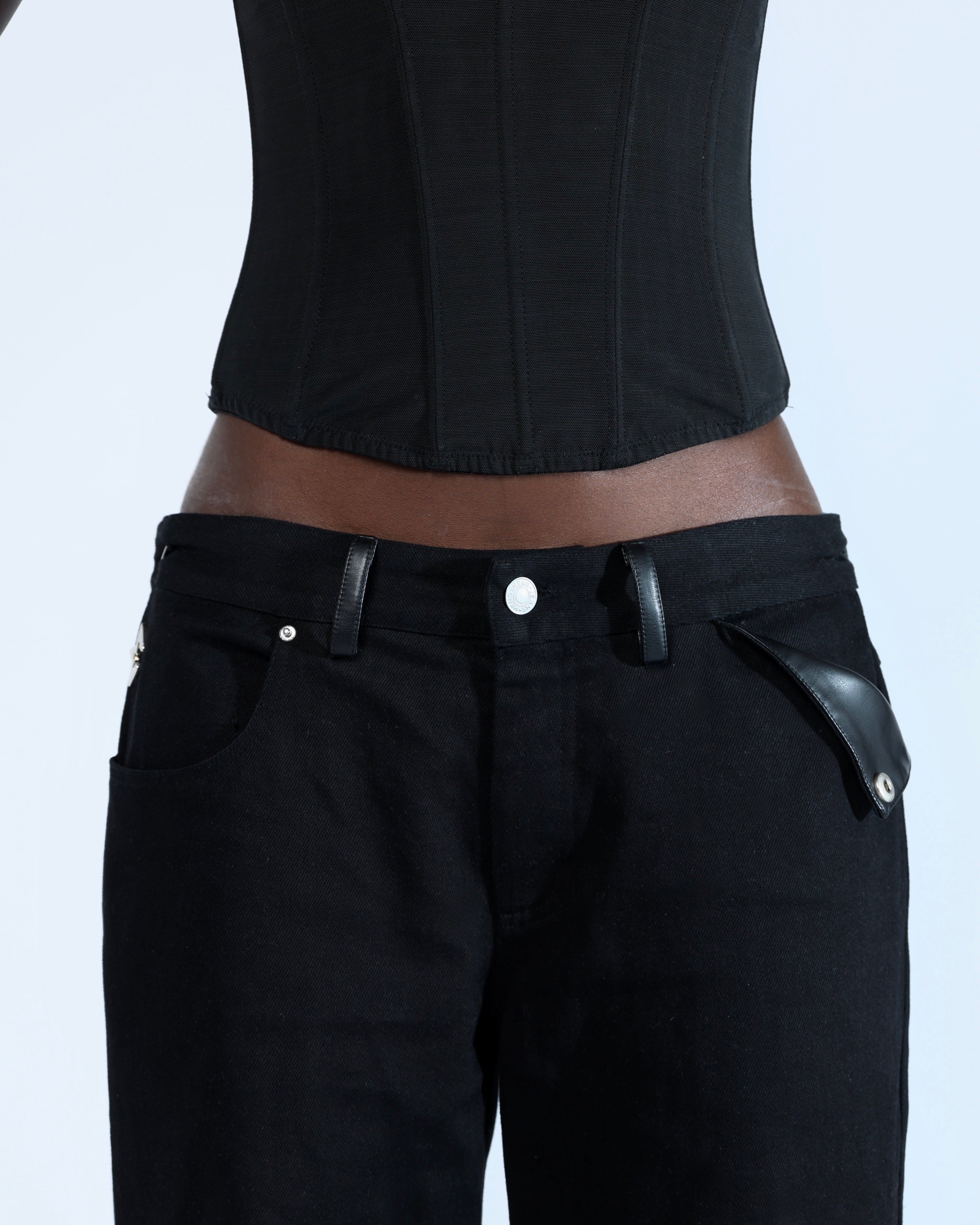 LOW RISE BOOTCUT STARRED JEANS