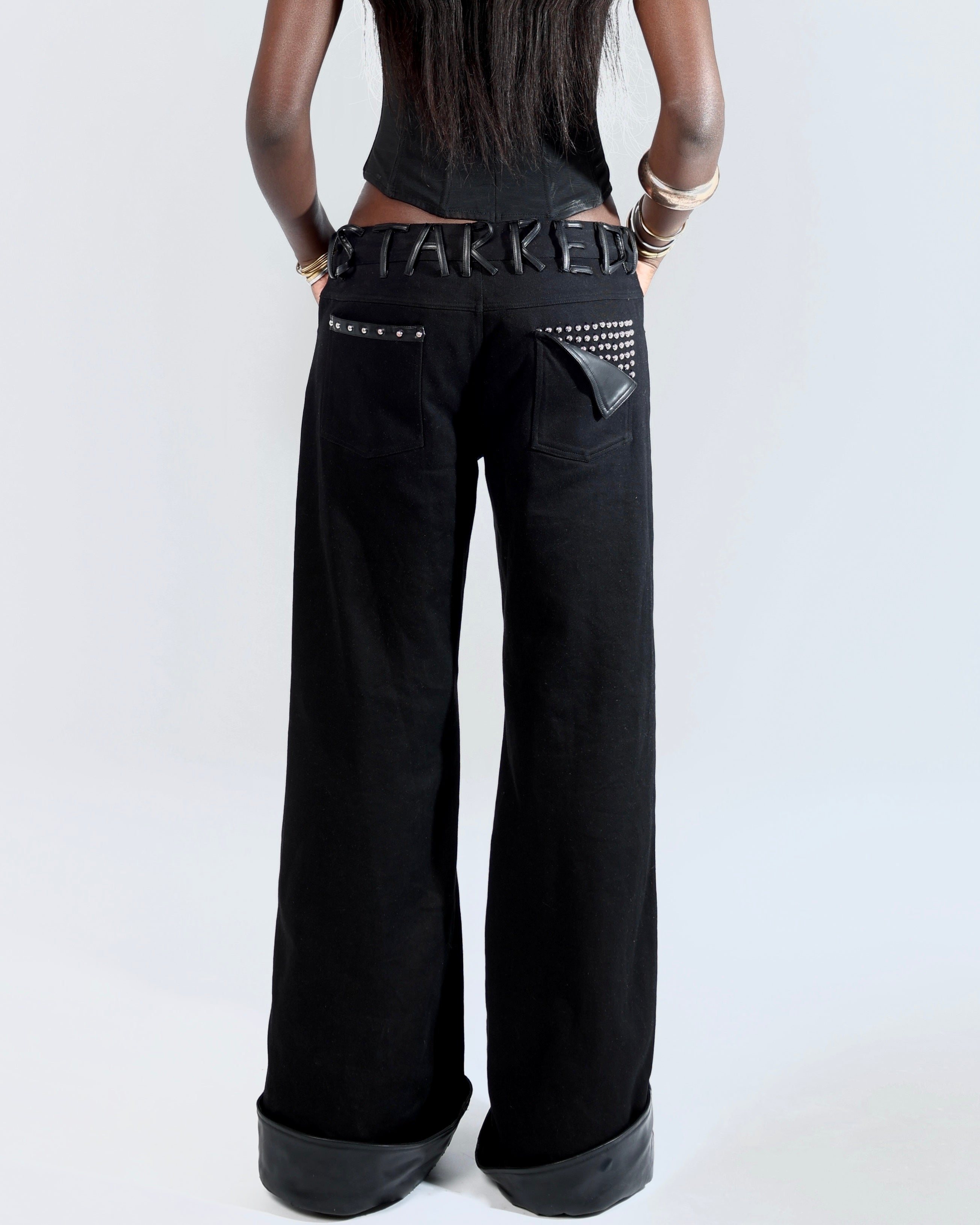 LOW RISE BOOTCUT STARRED JEANS
